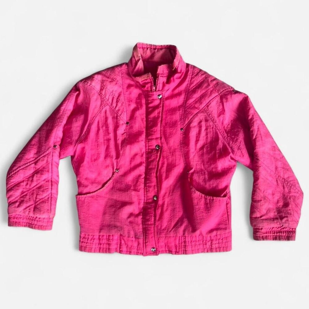 vtg 80s Current Scene Pink windbreaker jacket size m